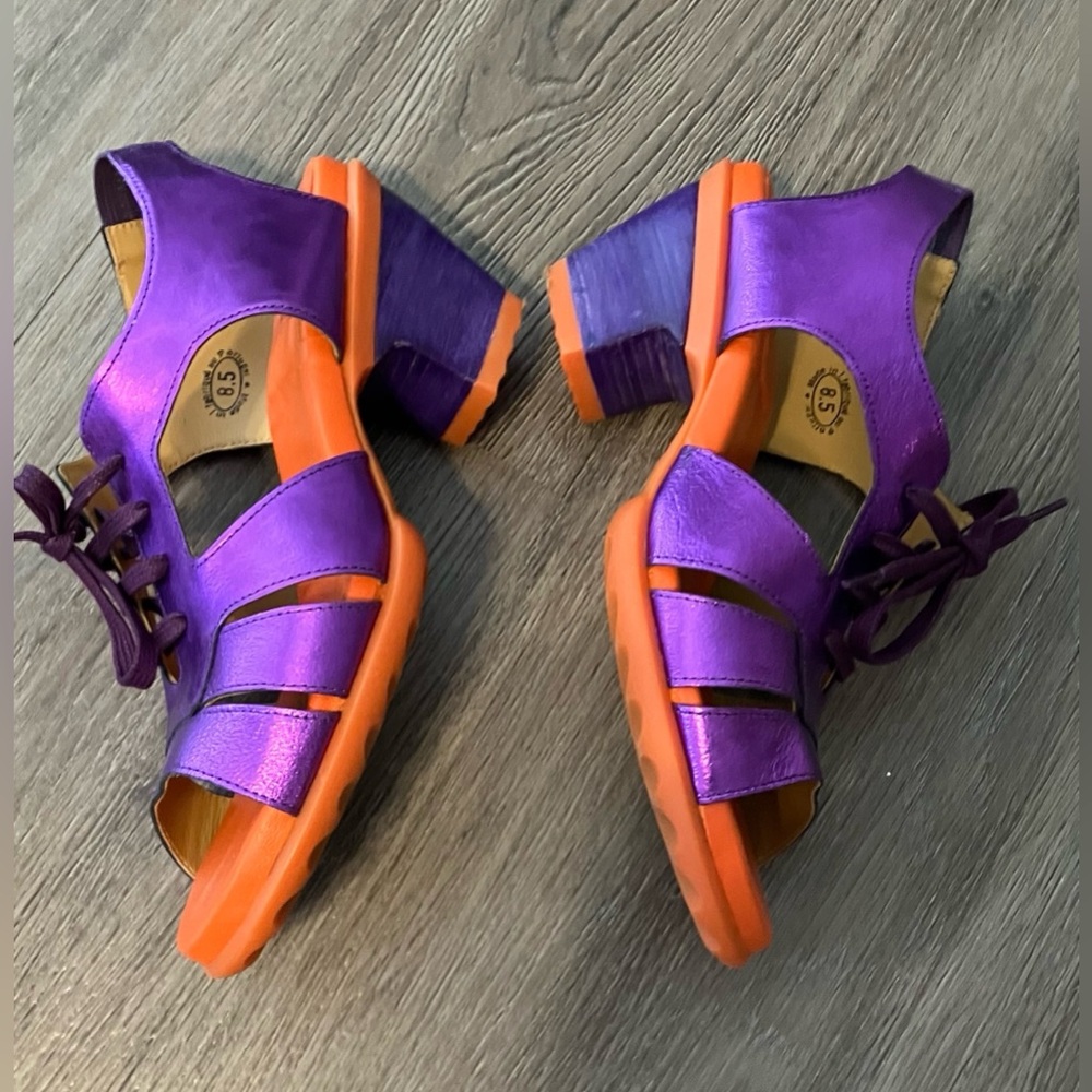 John Fluevog Purple Metallic Anticipation Heels 8.5 - Picture 3 of 6